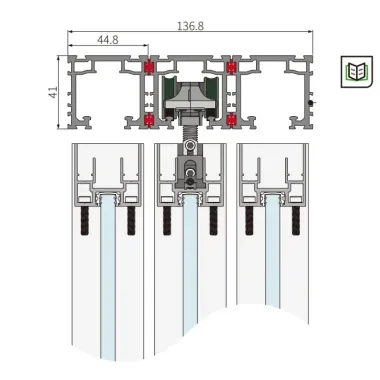 Cửa lùa 3 cánh dẫn động SDS-301