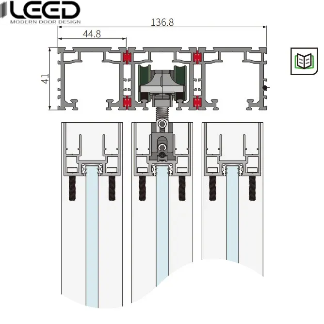 Cửa lùa 3 cánh dẫn động SDS-301